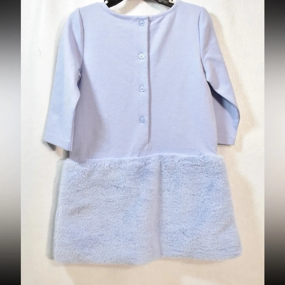 Janie And Jack Dress Lilac Faux Fur Size 3-6 Months Baby Girl's New